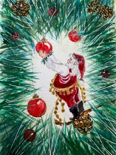 Sheila Simons-Santa Dressing the Tree