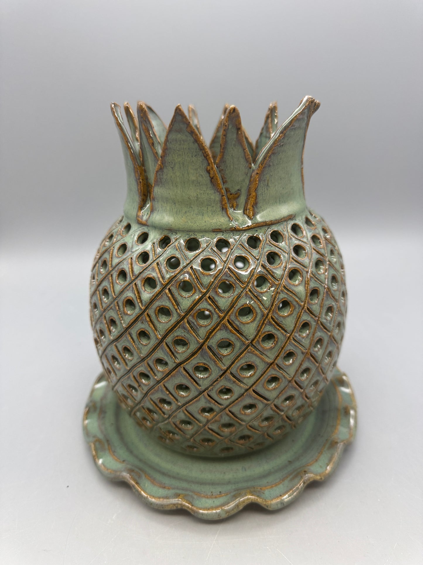 Brenda Mahoney- Green Pineapple Candle Holder