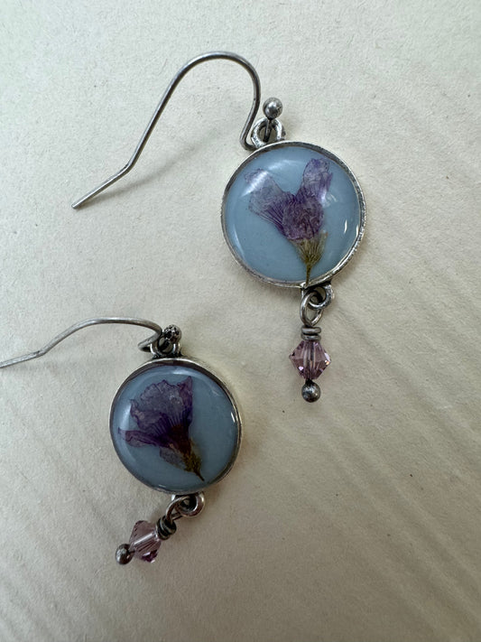 Denise Bush- Lavender Encased Flower Earrings