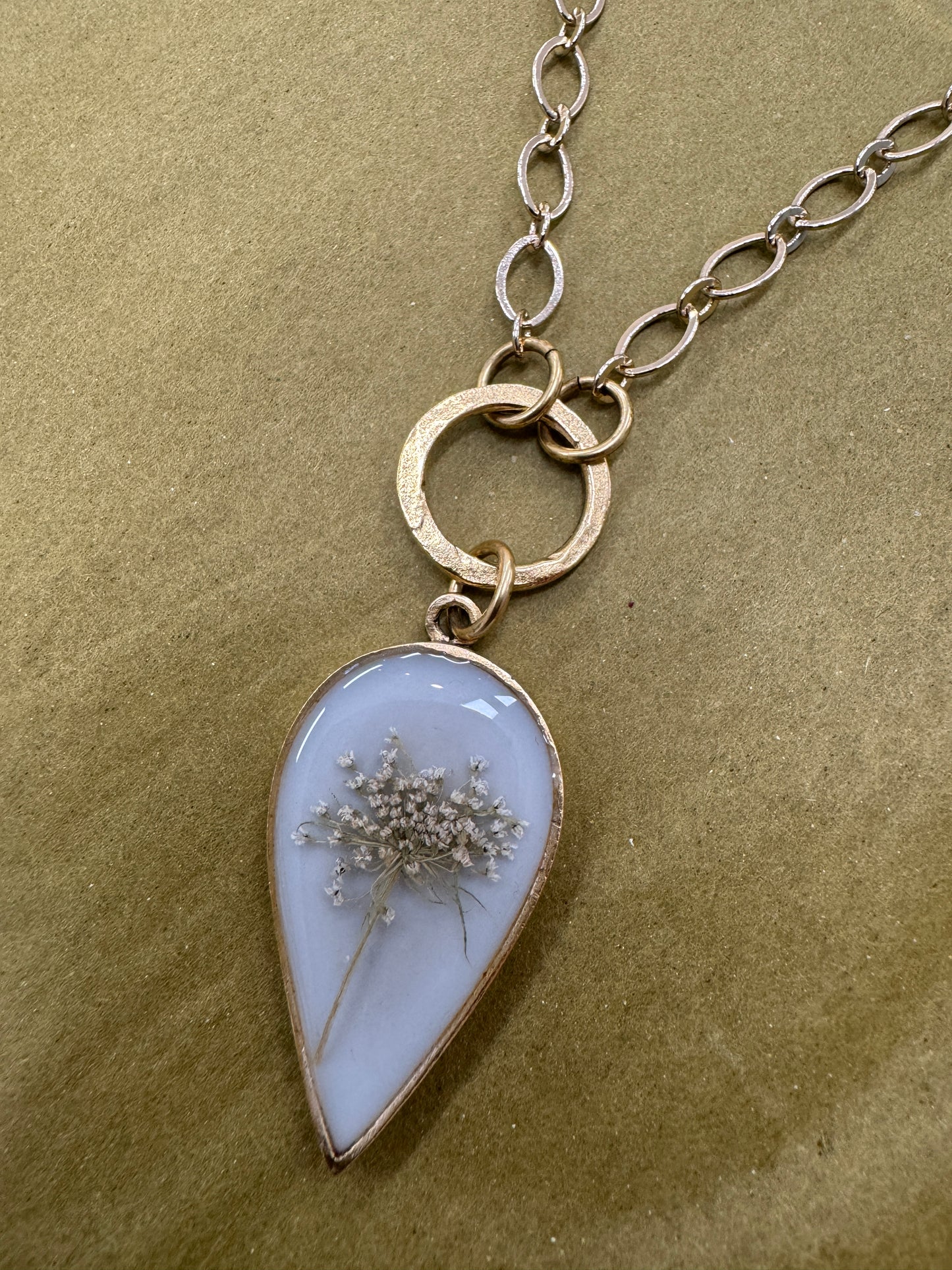 Denise Bush- Gold Encased Flower Necklace