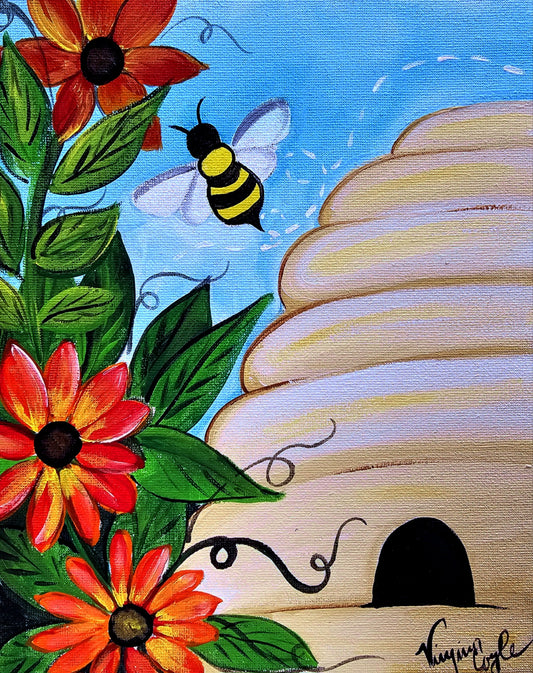 Busy Bee - Canvas Painting - Art Kit to Go