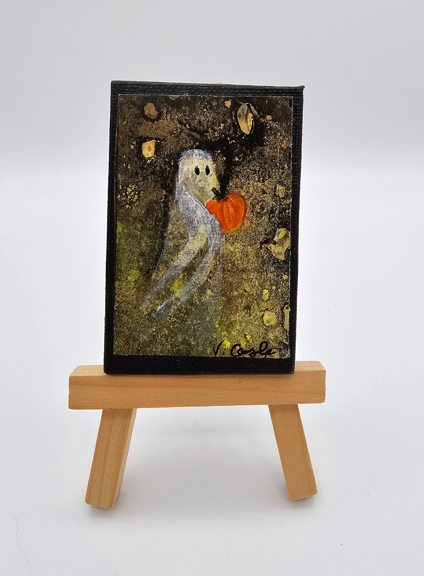 Virginia Coyle -Citrasolv Art/Mixed Media "My Pretty Pumpkin"