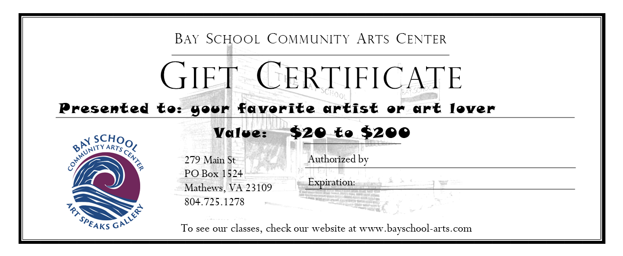 Bay School Gift Certificates