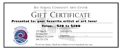 Bay School Gift Certificates