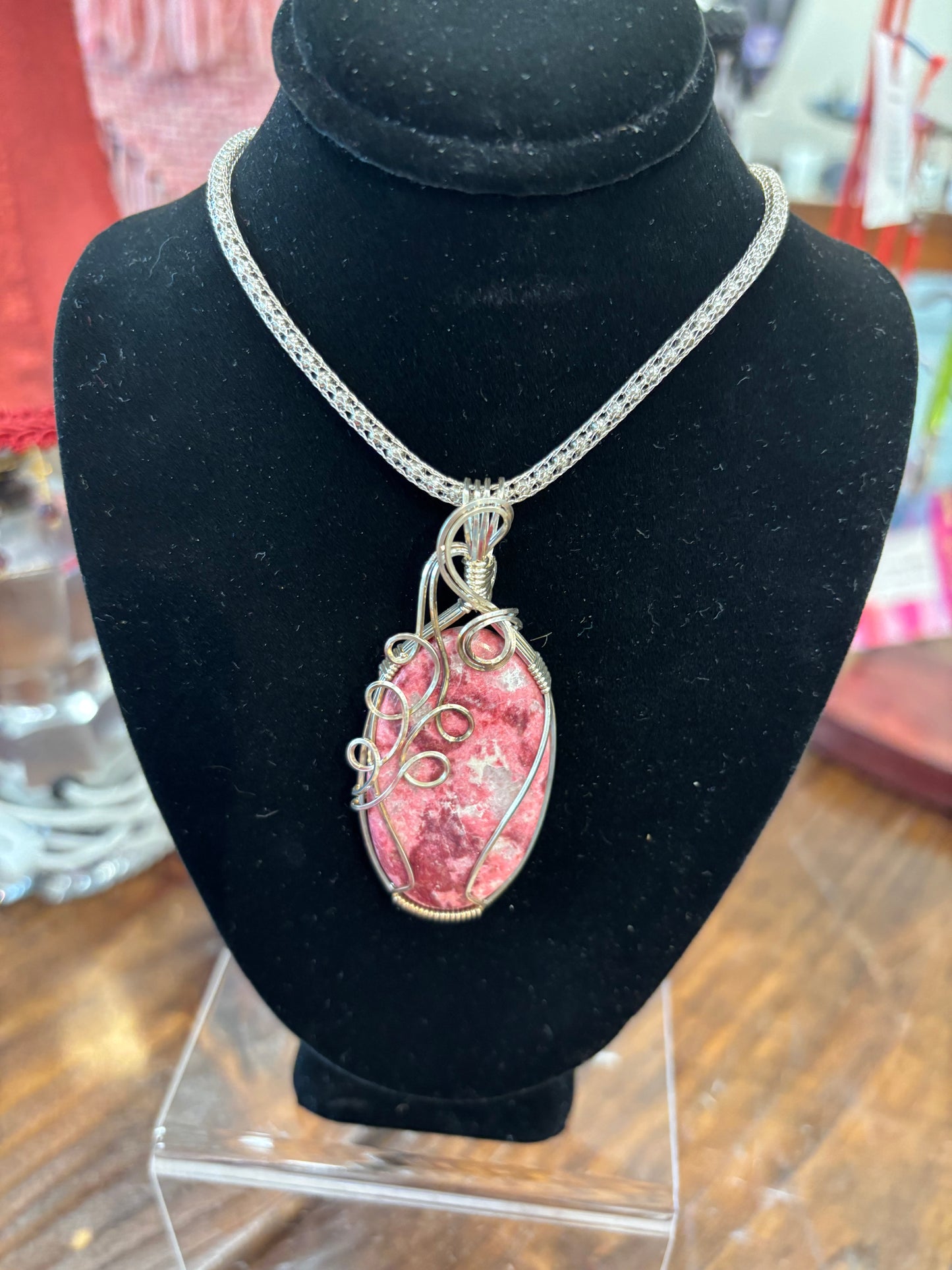 Reyne Bucholz-Thulite Wire Wrapped Necklace