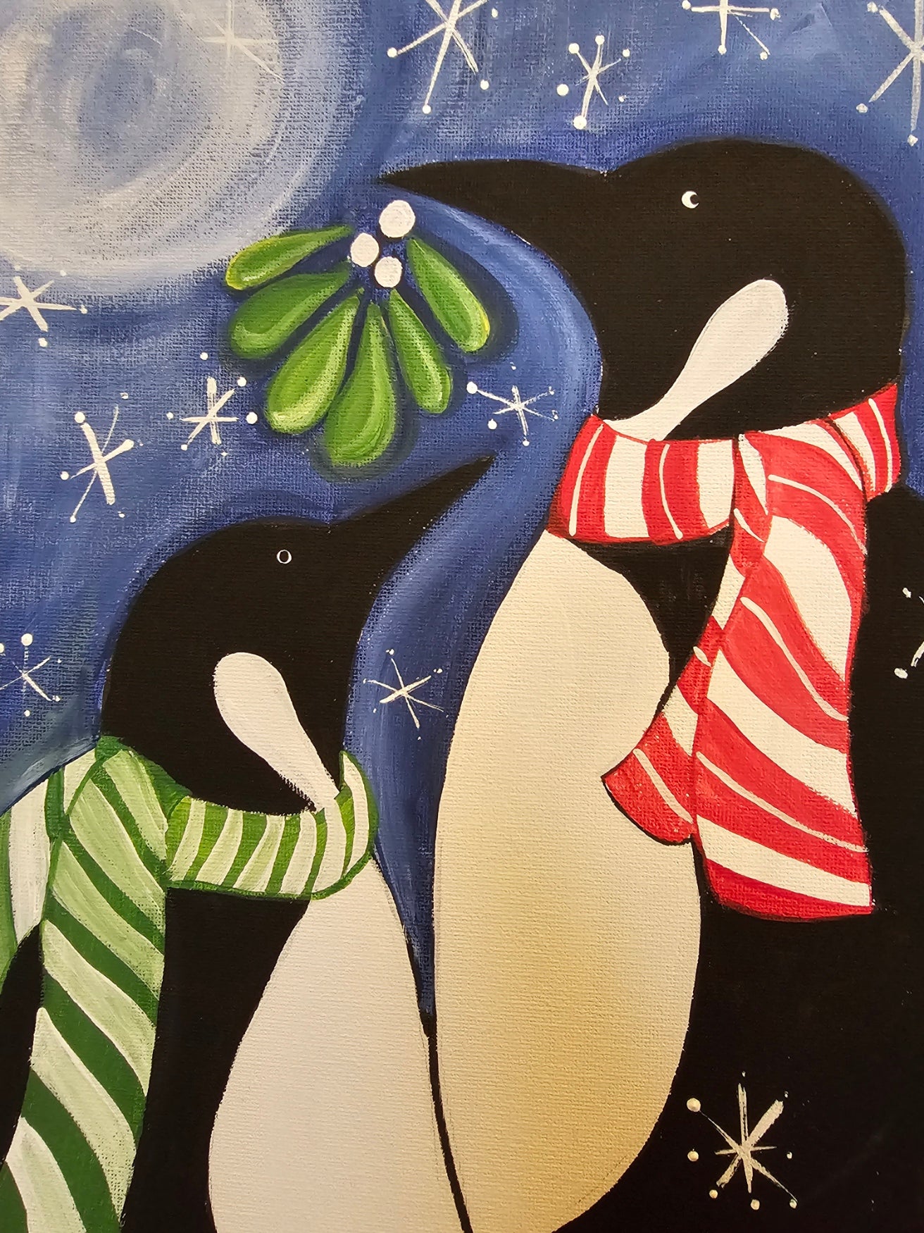 Penguin Pals - Canvas Painting - Art Kit to Go