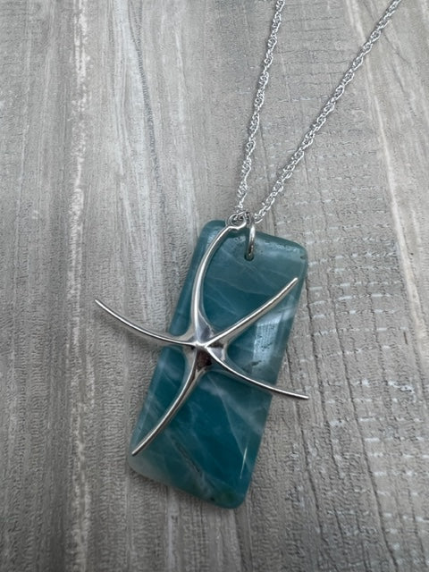 Jim and Linda Harrison - Amazonite with Starfish Sterling Silver Necklace