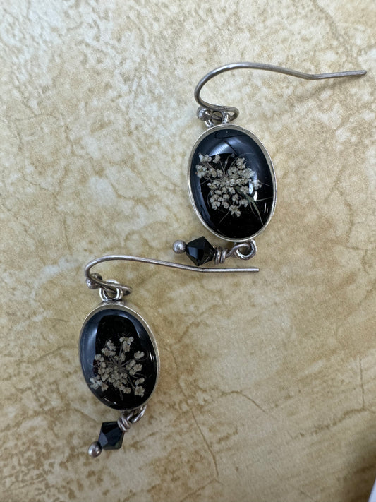 Denise Bush- Black Encased Flower Earrings