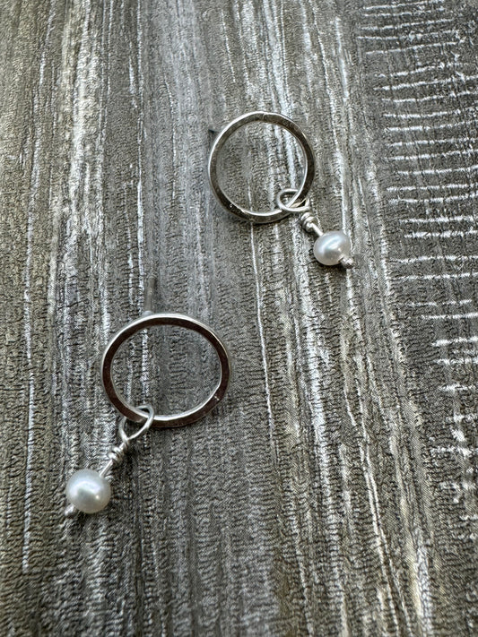 Robin Grabinska - Sterling Silver Pearl  Earrings