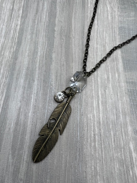 Pat Whitlow - Bronze Feather Pendant Necklace