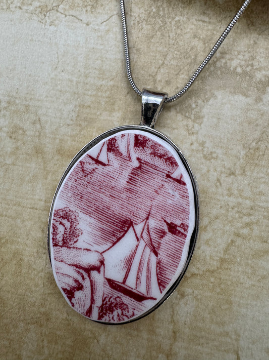 Virginia Coyle -Mosiac Sailboat Necklace