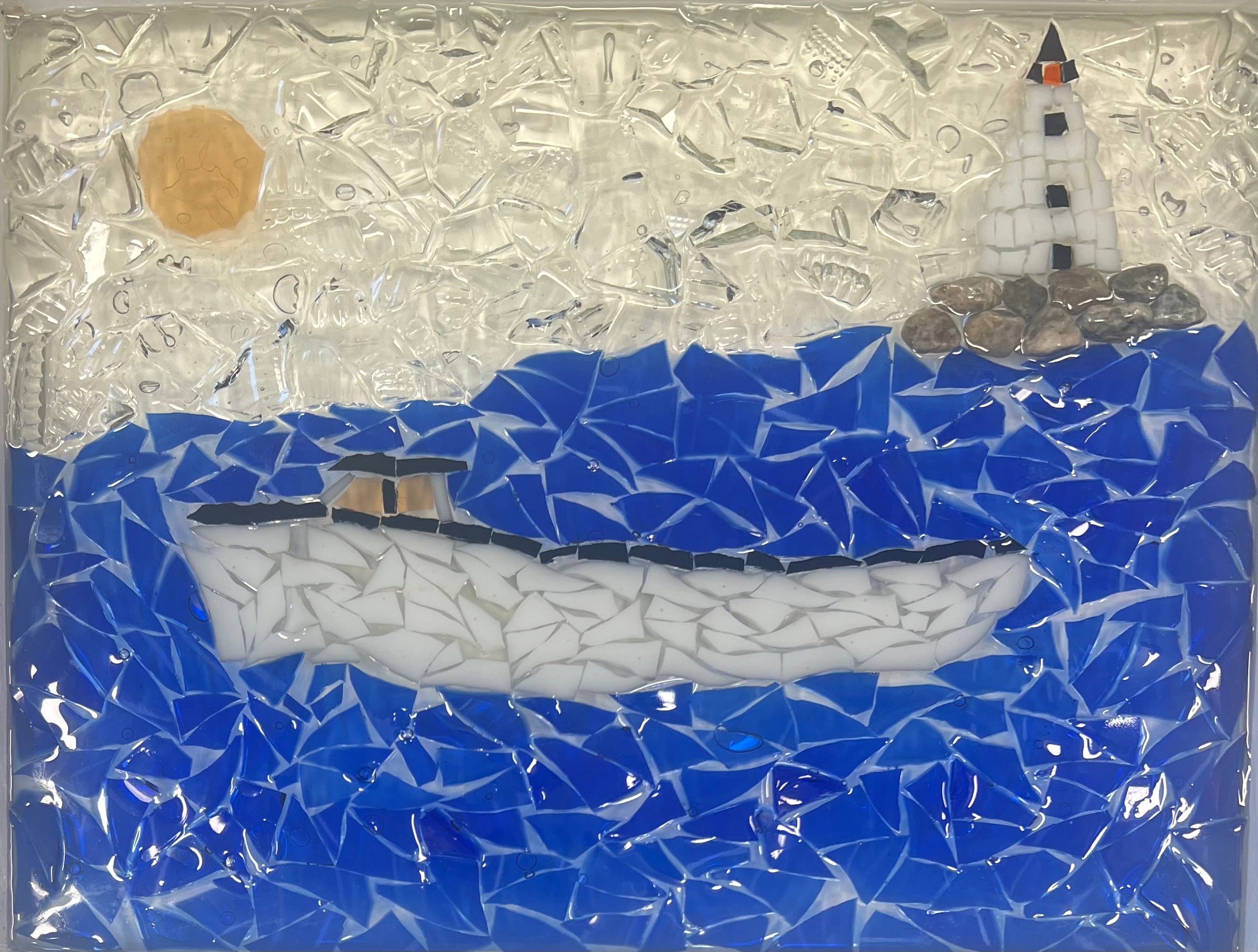 Rita Cutler - Lighthouse & Boat Glass Mosiac