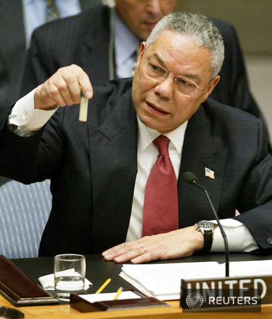 2003-02-05 Powell shows "anthrax" vial at UN