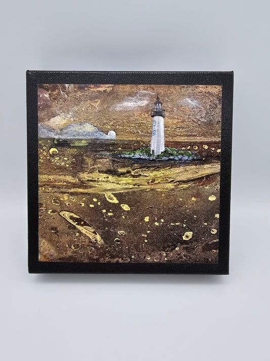Virginia Coyle -Citrasolv Art/Mixed Media "Moonrise on the Bay II"