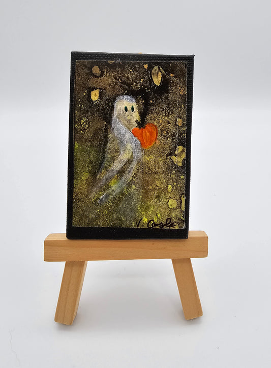 Virginia Coyle -Citrasolv Art/Mixed Media "My Pretty Pumpkin"