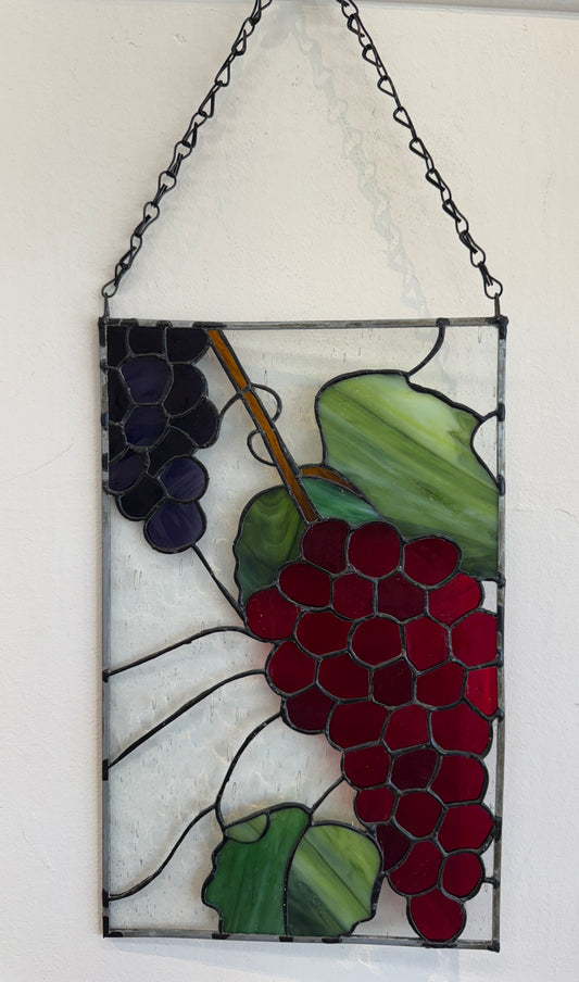Peggy Shifflett-Stained Glass Grapes Panel