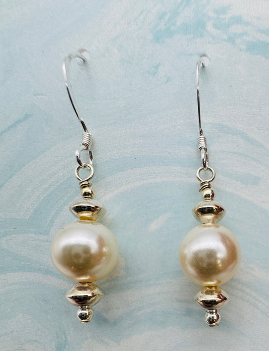 Jim and Linda Harrison - Pearl Silver Earrings