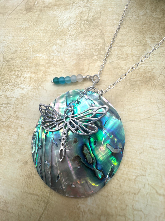 Jim and Linda Harrison - Abalone & Dragonfly Necklace