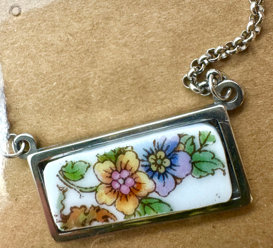 Virginia Coyle-Rectangle Flower Necklace