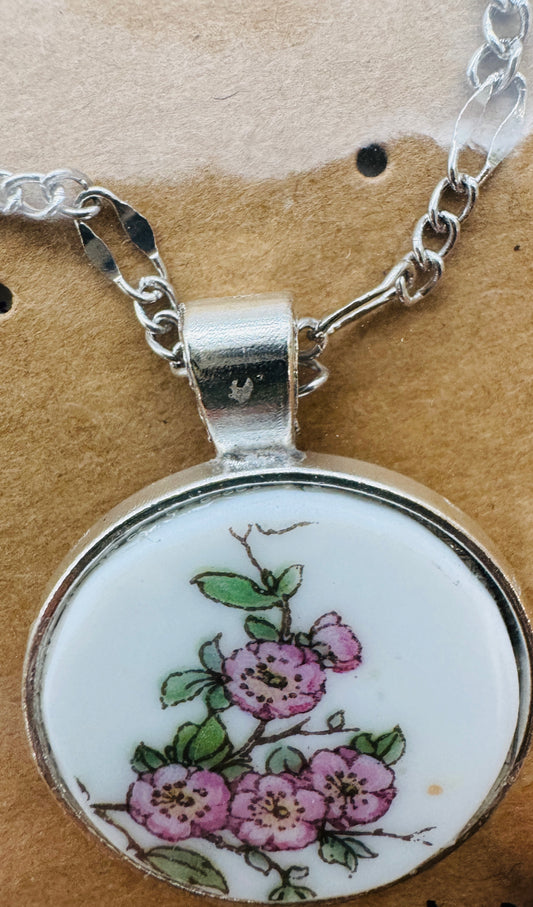 Virginia Coyle -Pink Flowers Necklace