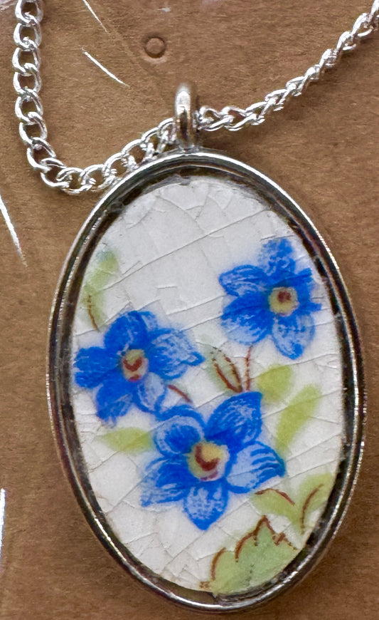 Virginia Coyle -Blue Flowers Necklace