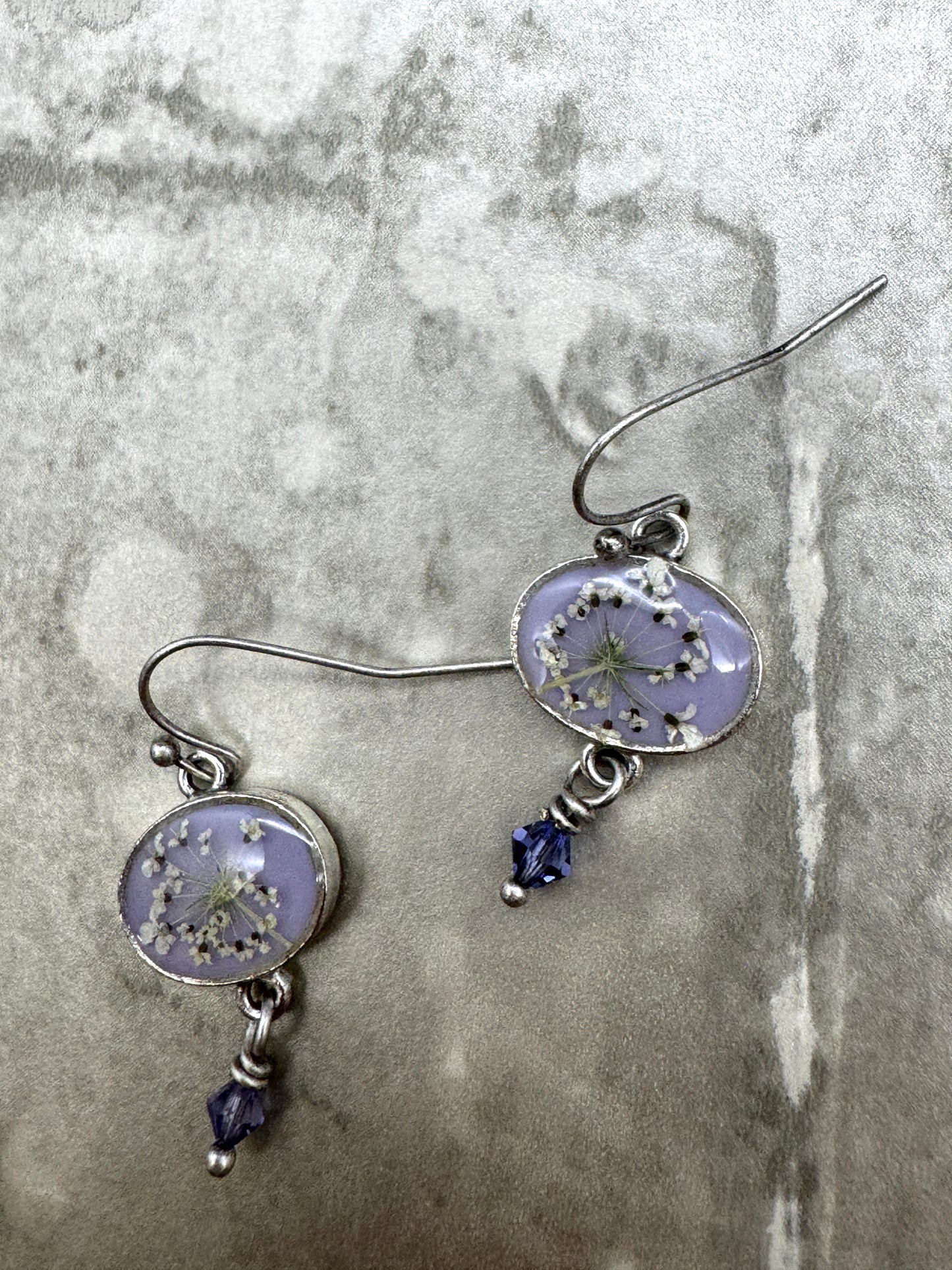 Denise Bush- Pressed Flower Dangle Earrings 1