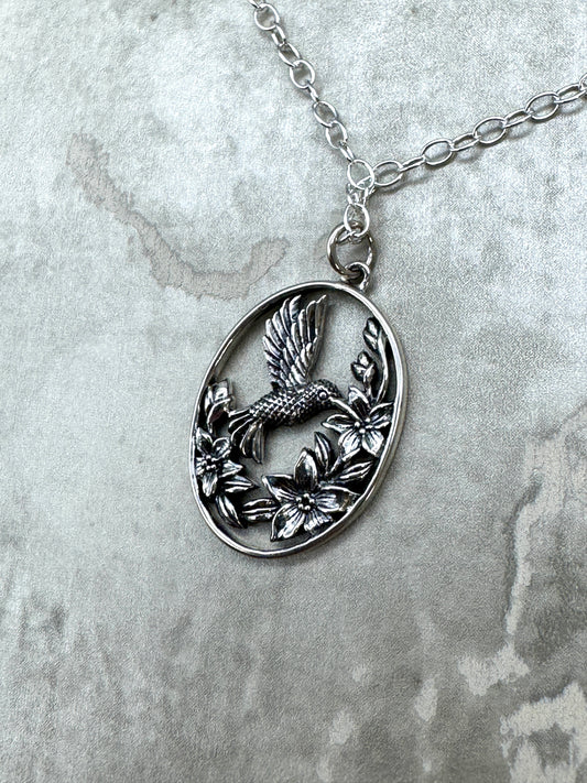 Jim and Linda Harrison - Hummingbird Sterling Silver Necklace