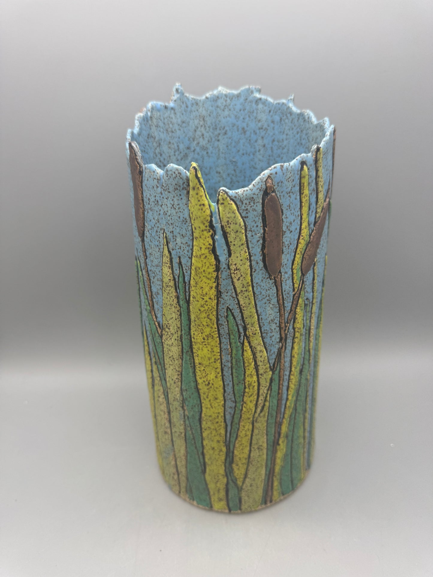 Peggy Shifflett-Cattail Vase