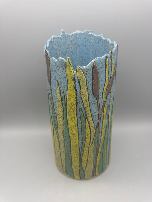 Peggy Shifflett-Cattail Vase