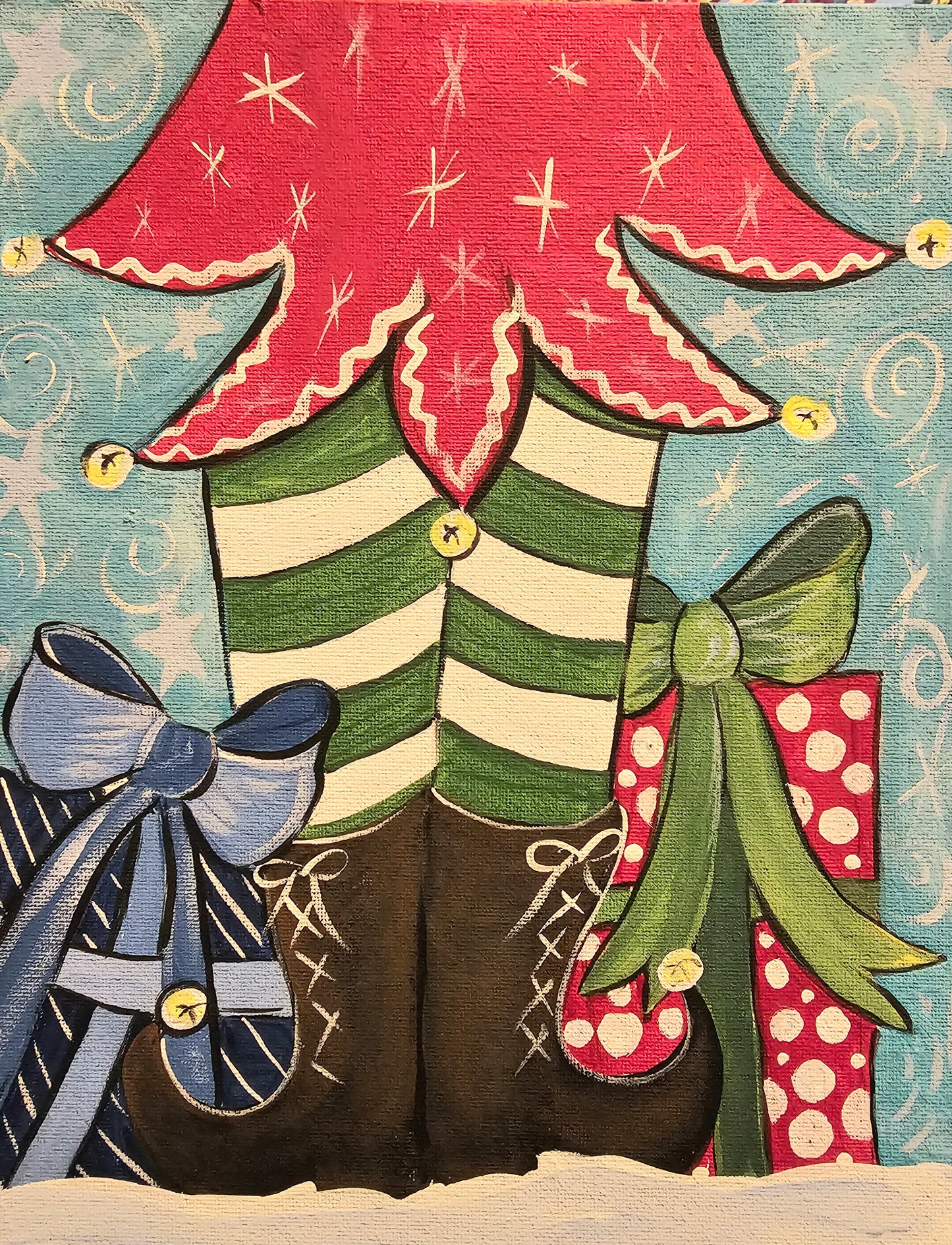 Jingle Jangle All the Way - Canvas Painting - Art Kit to Go