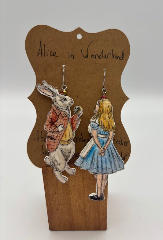 Jennifer Schroeder- Alice and Wonderland earrings