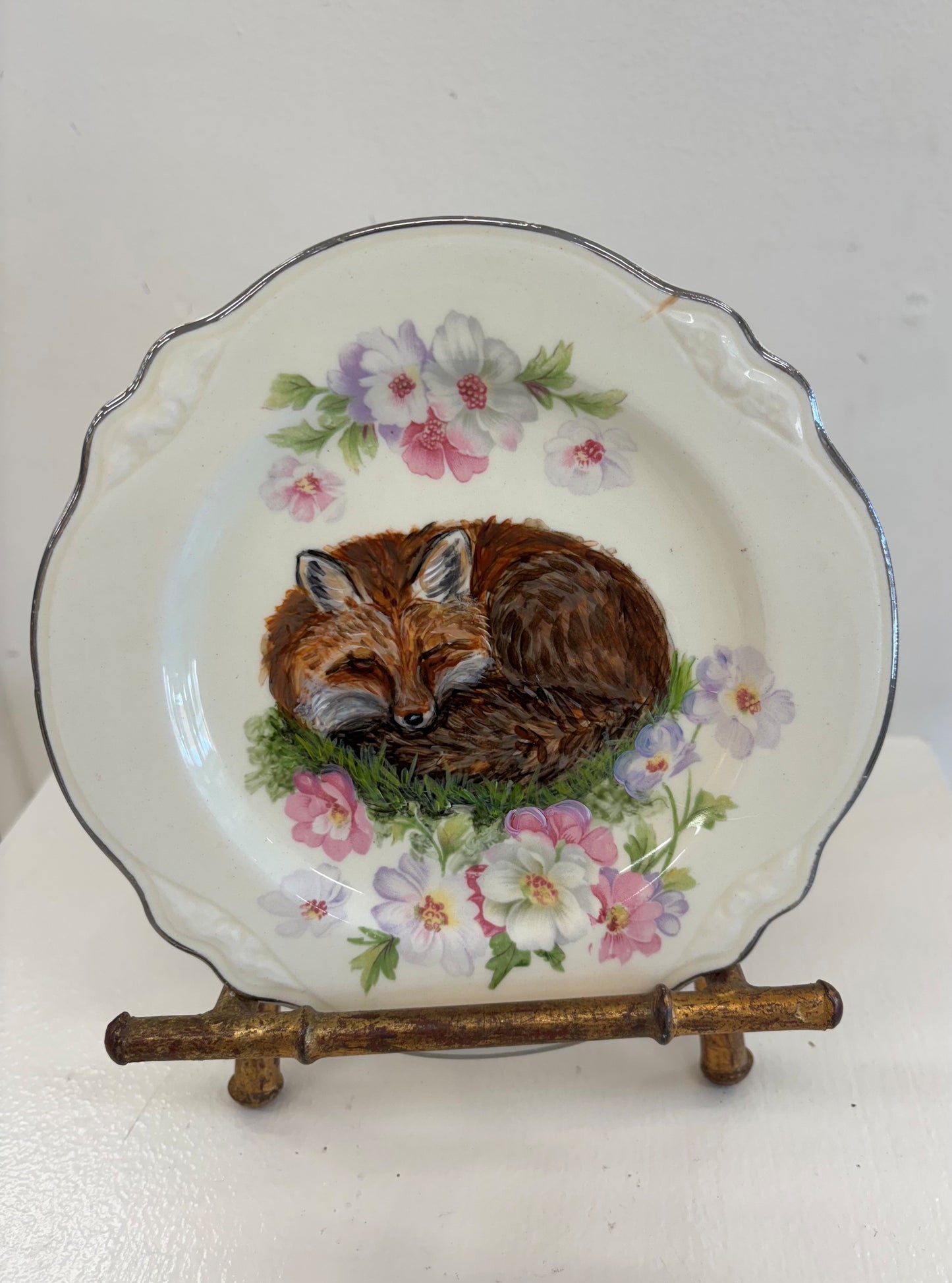 Jennifer Schroeder- Small Fox in Vintage Flowers