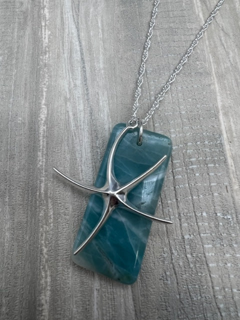 Jim and Linda Harrison -   Amazonite with Starfish Sterling Silver Necklace