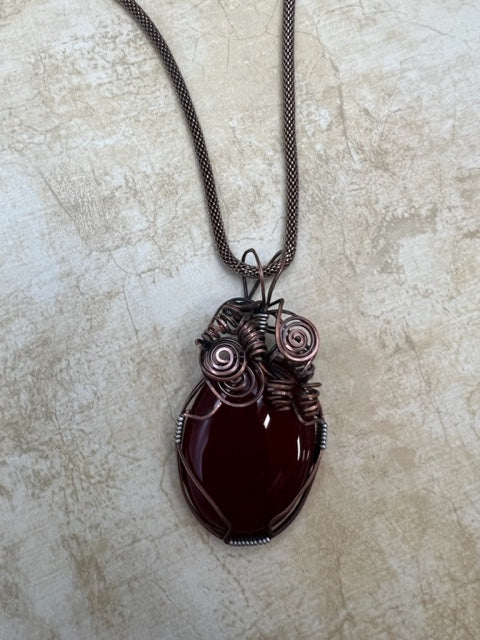 Reyne Bucholz-Carnelian Cabochon Necklace