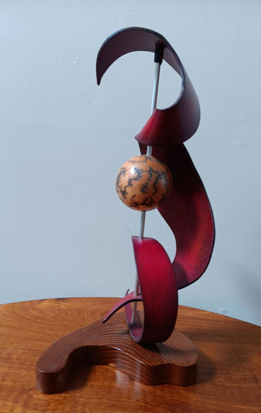 Warren Dorer-Leather Swirls Sculpture