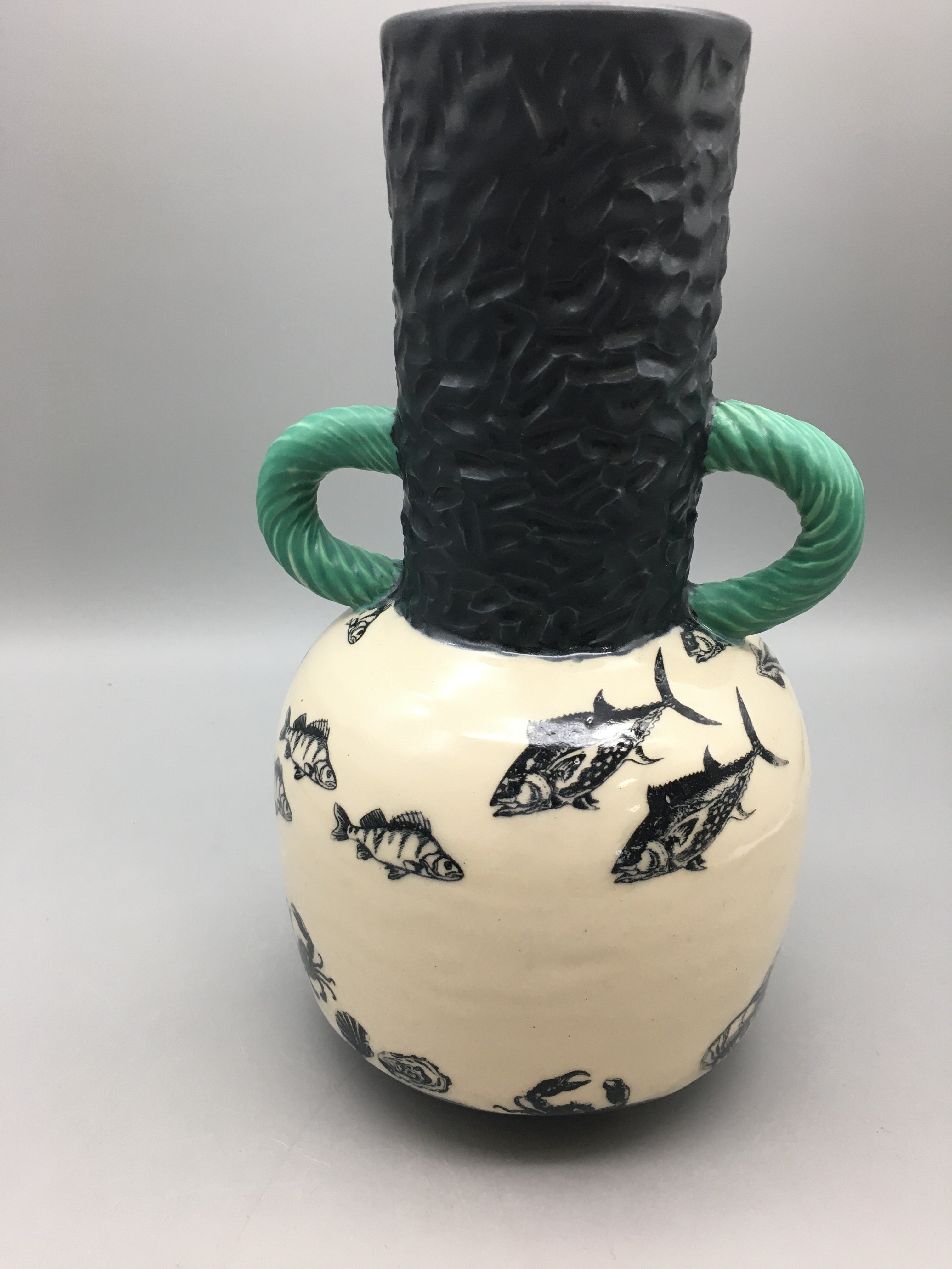 Sue Henshaw-Fish Ocean Sculpture Vase