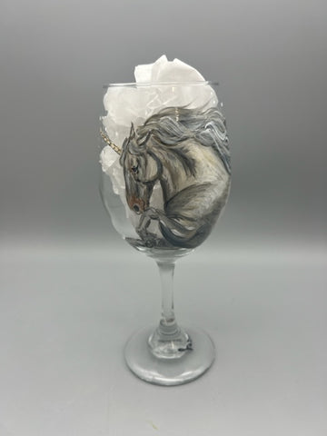 Jennifer Schroeder-Unicorn Wine Glass