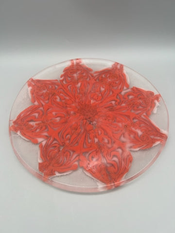 Irene Ultee-  Circle Red Fused Glass Plate