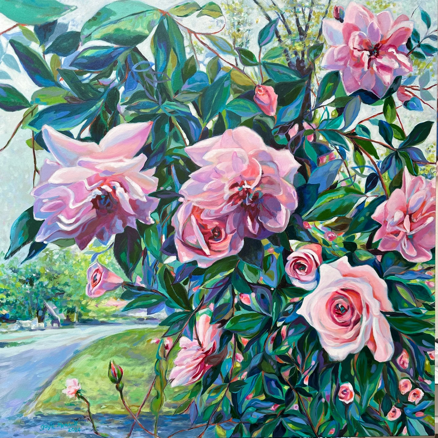 Gayle Merrill - Pink Roses by Road