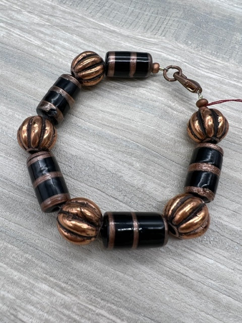 Liz Wallace - Copper and Black Bracelet