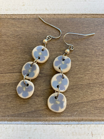 Julia Dorsey-Blue Flower Dangle Earrings