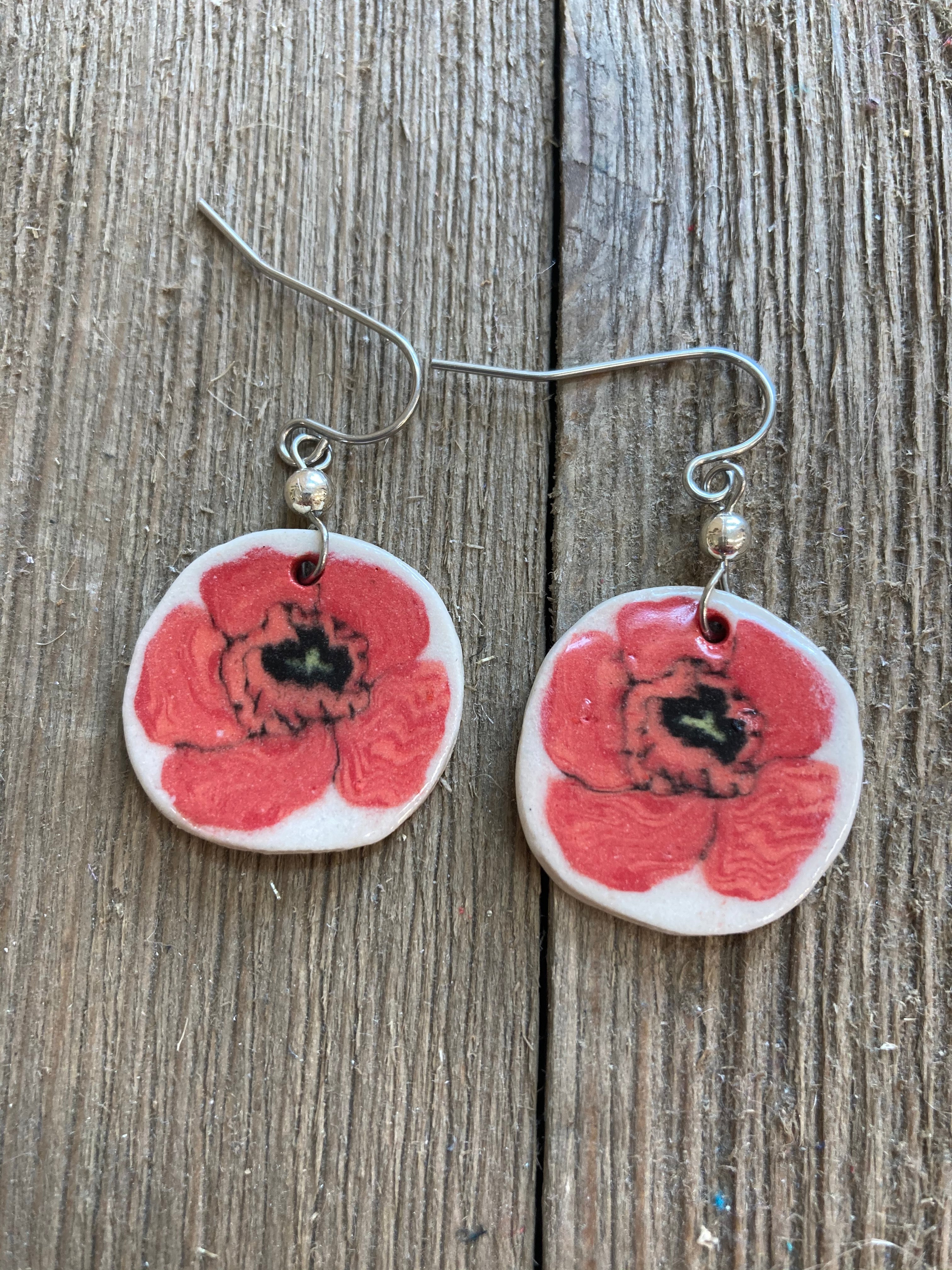 Julia Dorsey- Red Poppy Earrings