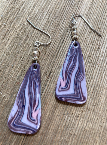 Julia Dorsey-Purple Marbled Earrings
