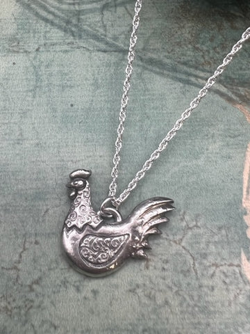 Jim and Linda Harrison -  Chicken Sterling Silver Necklace