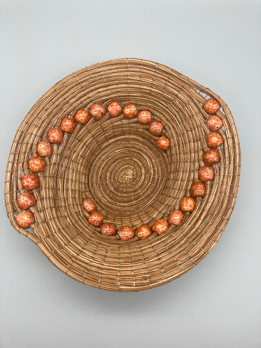 Nina Buzby - Round Basket with Red Bead Spiral