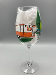 Jennifer Schroeder- Retro Camper Wine Glass