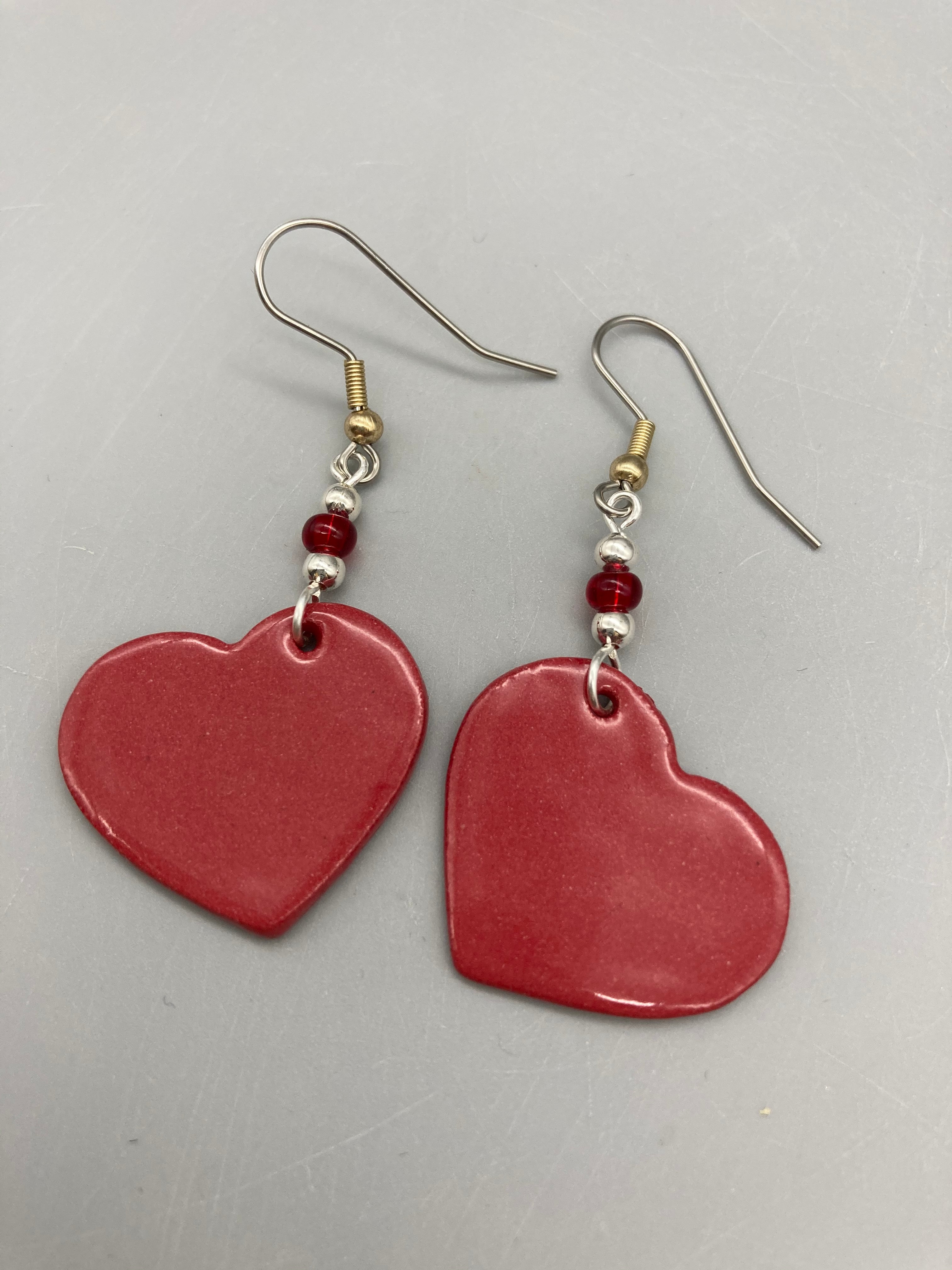 Julia Dorsey- Red Heart Earrings