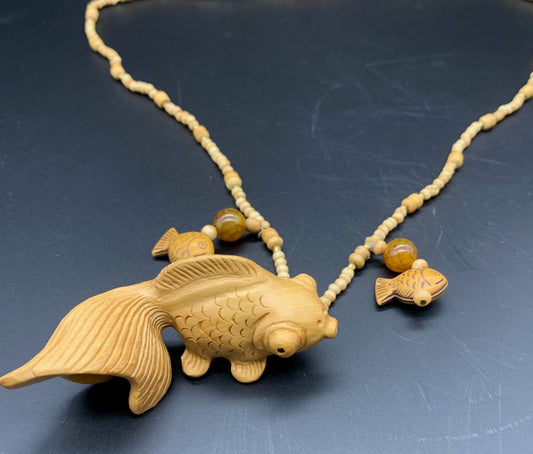 Liz Wallace - Koi Netsuke Boxwood Necklace