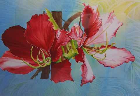 Kathleen Noffsinger - Red Orchids Giclee