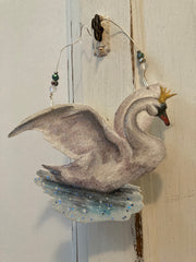 Jennifer Schroeder- Watercolor Enchanted Swan Decoration